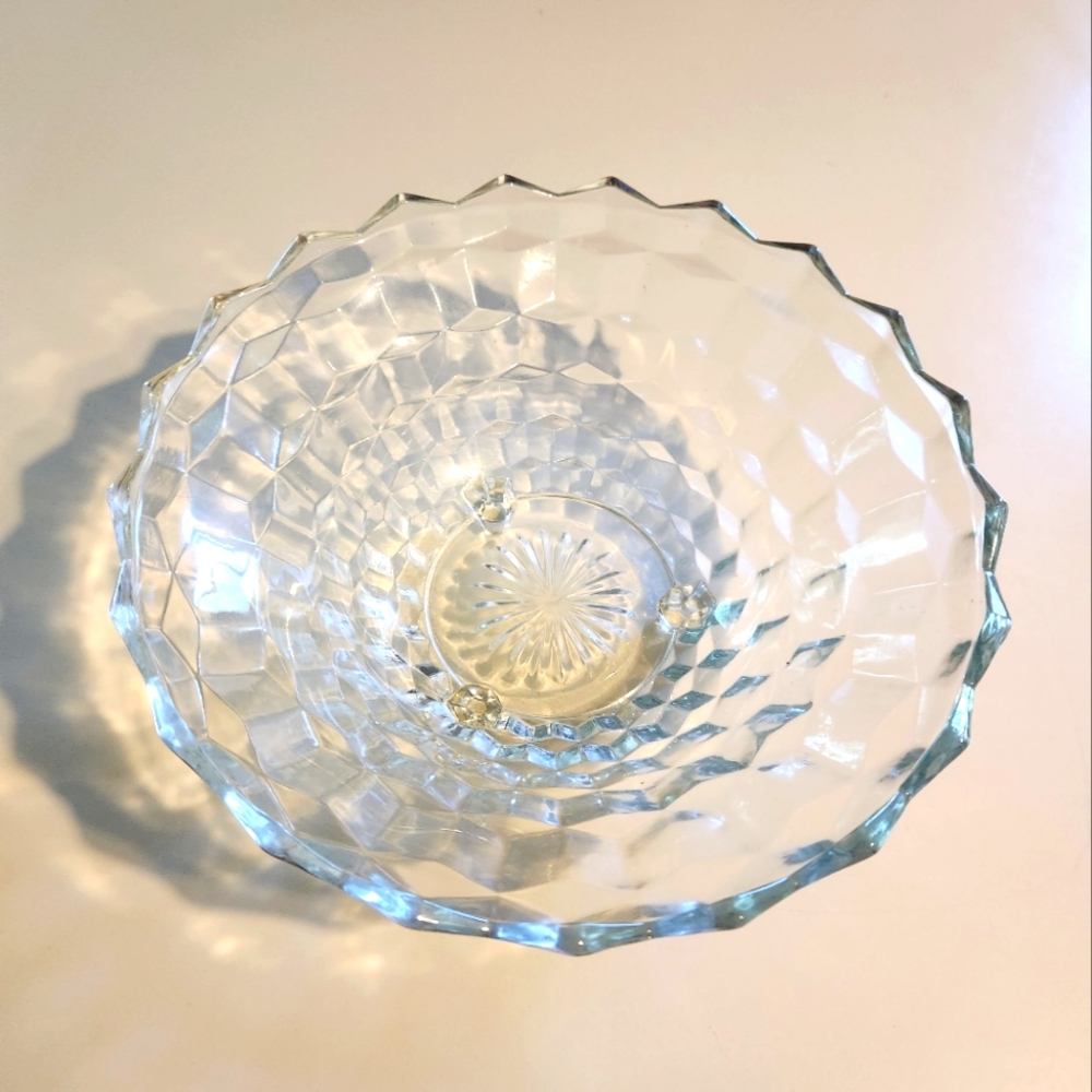 Glass Serving Bowl on 3 prong stand